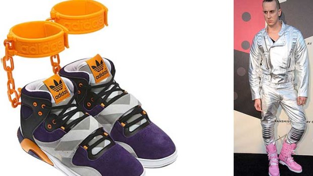 Ankle biters ... the controversial "slave" shoes and, right, designer Jeremy Scott.
