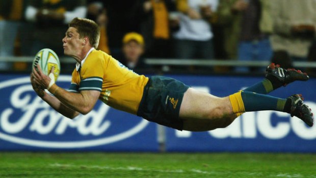 Clyde Rathbone in his prime for the Wallabies.