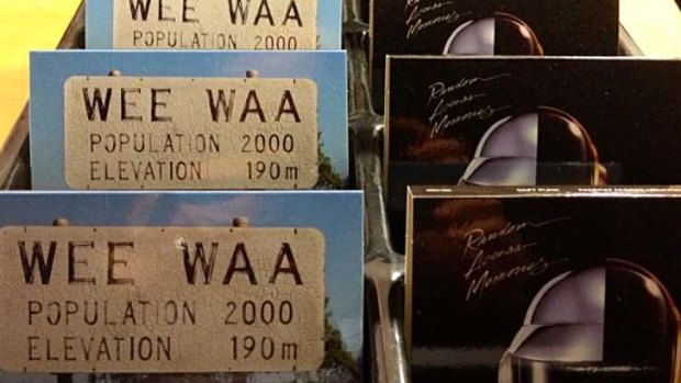 Special Wee Waa edition Daft Punk albums on display.