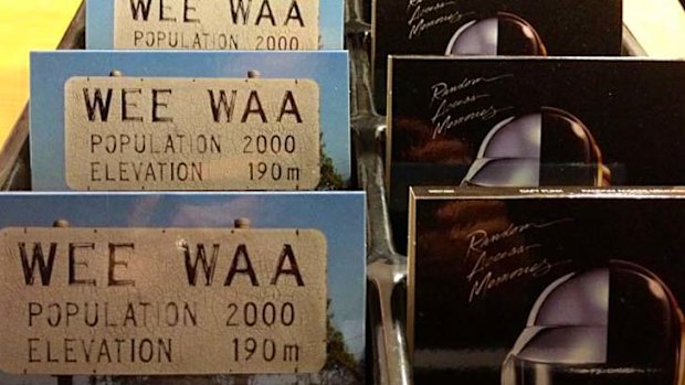 Special Wee Waa edition Daft Punk albums on display.