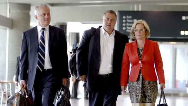 Baggage: With Malcolm and Lucy Turnbull on the day of the spill.