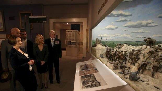 Prime Minister Julia Gillard visits the Australian War Memorial in Canberra.