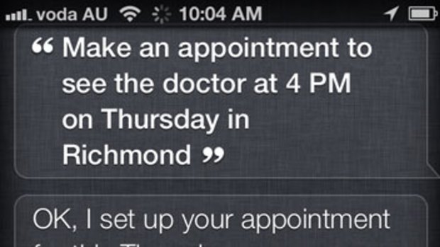 Apple's Siri virtual assistant on the iPhone 4S.