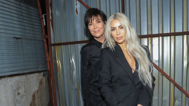 Kim Kardashian and Kris Jenner at the Alexander Wang Spring 2018 show.