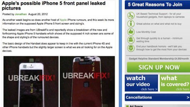 Alleged pictures from ubreakifix.com of the iPhone 5 display panel on gadgethelpline.com