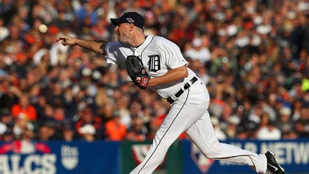 On song: Max Scherzer lets fly for Detroit against the Yankees.