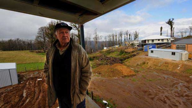 Phillip Fennell, from Kinglake West, is in the process building his new home on the same block where his house was lost in the fires. <i>Picture: Justin McManus.</i>