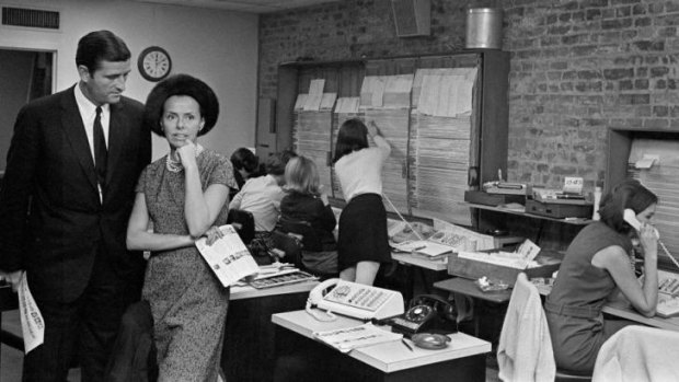 Jerry and Eileen Ford, founders of Ford Models, at their offices in New York, in 1966. Ms Ford died this week, aged 92.