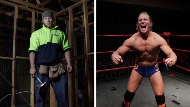 Far from wooden ... Carpenter Kane Broadrick comes alive as professional wrestler Mikey Broderick.
