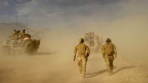 Moving out ... soliders operating in the Oruzgan province, Afghanistan.