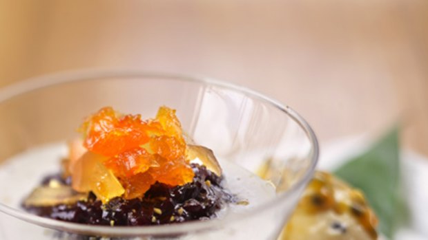 Delicious and nutritious ... black rice pudding.