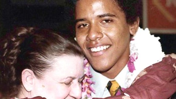 Barack Obama's grandmother hugs him at his high school graduation in 1979.