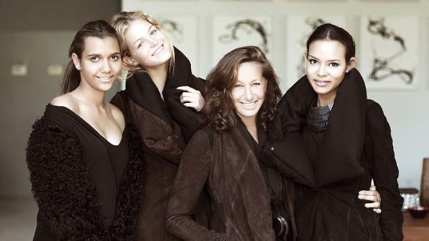 Different world: Lisa-Marie Rodd, left, Victoria's Secret Model Erin Heatherton, Donna Karan and Jahlana Roe.
