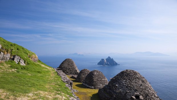 Beehive stone huts of the monastery on Skellig Michael.