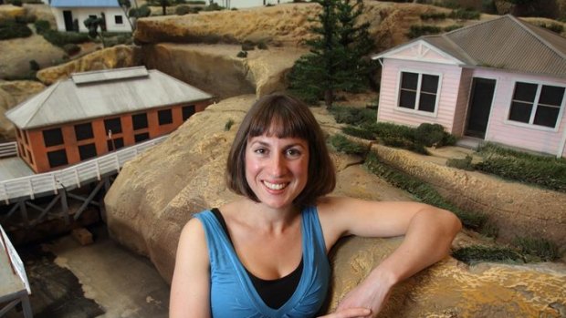 Playwright, Lally Katz with the set for her new play 'Return to Earth'.