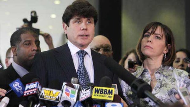 Rod Blagojevich and his wife Patti outside the court.