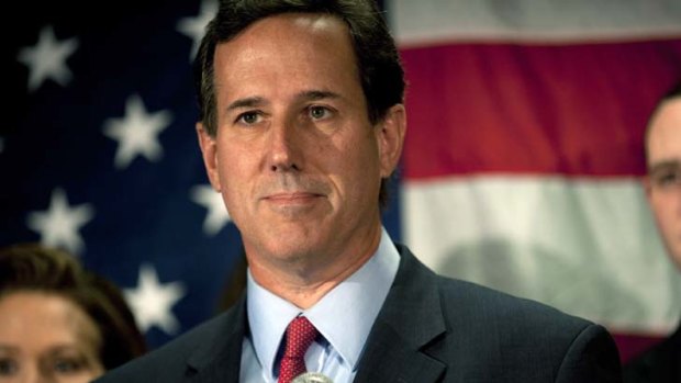It's all over ... Rick Santorum delivers his concession speech in Gettysburg after admitting defeat in his battle with Mitt Romney to secure the Republican nomination to fight Barack Obama for the US presidency.