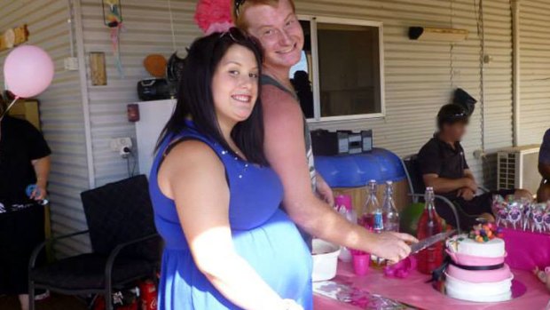 Young parents-to-be Alex Riley and Shona Caley at their baby shower, just two days before the fatal crash.