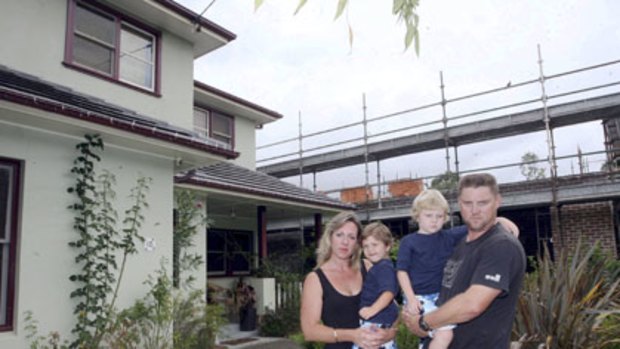 Units shock ... Michelle and James Fitzgerald with sons Zack and Jackson at their West Ryde home.