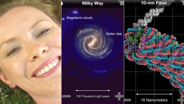 The viral video starts with a woman's smiling face, zooms out to show a universe view, then zooms all the way back in again.
