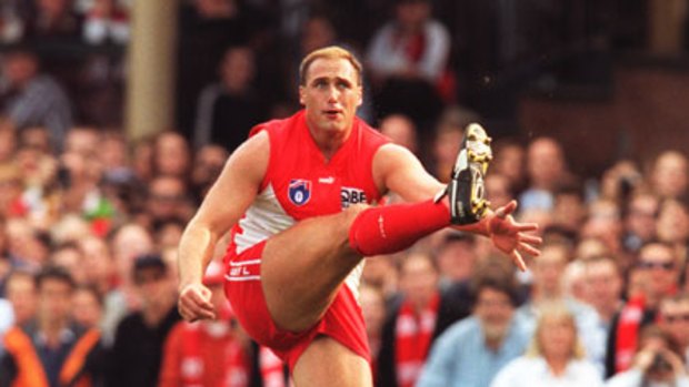 That goal ... Tony Lockett kicks his 1300th goal to become the greatest goalkicker in AFL history.