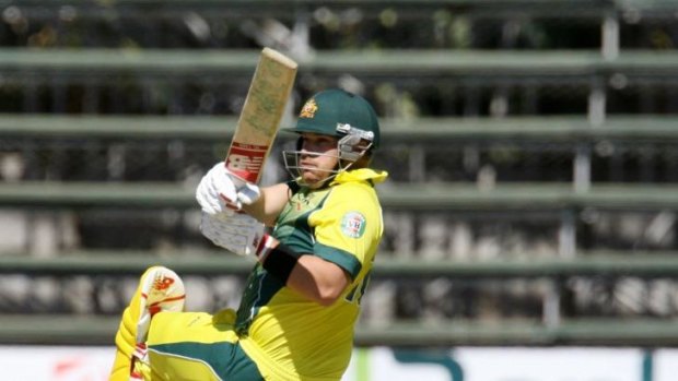 Finch hits out against South Africa.