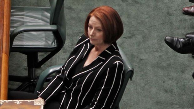 Prime Minister Julia Gillard during question time in Parliament today.