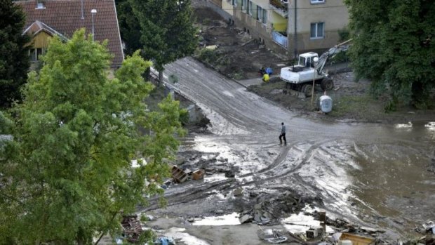 Aftermath of the floods in Maglaj, 140 kilometres north of Sarajevo.