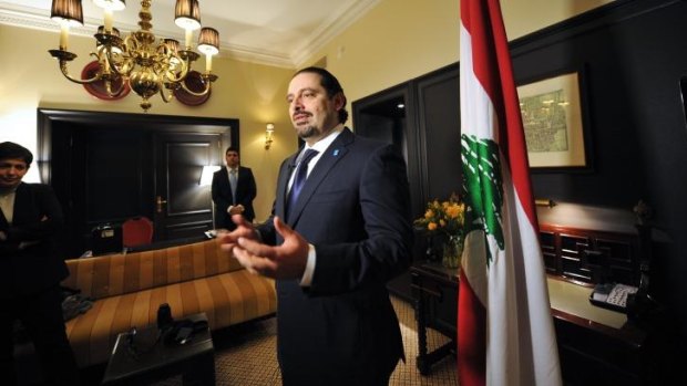 Saad Hariri, son of slain former Lebanese prime minister Rafiq al-Hariri, speaks during an interview at the Hotel Des Indes in The Hague.