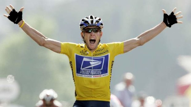 US Postal rider Lance Armstrong wins the 17th stage of the Tour de France in 2004.