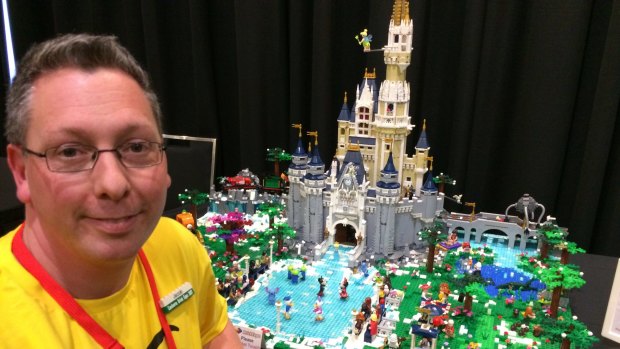 Isabella Plains banker Jacob Krog can't help but like Lego - he grew up in Denmark, the land of Lego. His Disney creation at Brick Expo at the Hellenic Club took 100 hours to build.