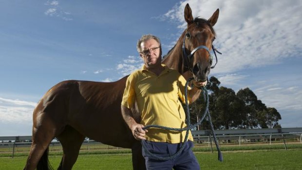 Racehorse trainer John Gunning, at Pakenham racecourse, is considering buying one of the properties on the new 240-hectare racecourse planned for Tynong.