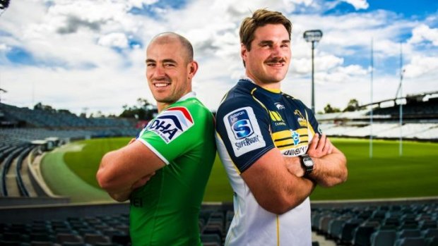 Playing nice: The Canberra Raiders and ACT Brumbies.