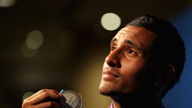 Canberra tennis player Nick Kyrgios after winning the 2014 Newcombe Medal.