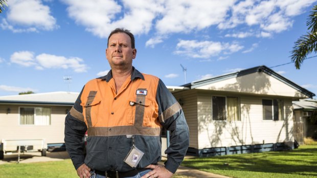Coal miner Russell Robertson outside his home in Moranbah.