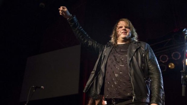 American Idol Finalist Caleb Johnson performs during his homecoming on May 10, 2014 in Asheville, North Carolina.