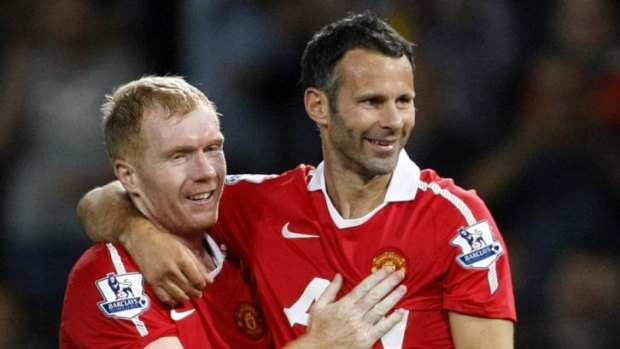 Paul Scholes, left, will assist Giggs along with fellow former teammates Nicky Butt and Phil Neville.