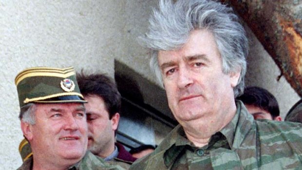 Captured ... Ratko Mladic (left) with Radovan Karadzic.