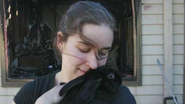 Rabbit the wonder-bunny, who saved Michelle Finn and her partner from a house fire. Picture: Michael Clayton-Jones.