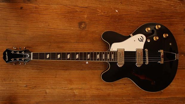 Classic Axe: John Waters' treasured Epiphone E-30 electric guitar.
