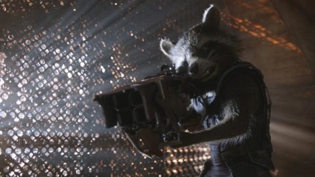 Danger man: Rocket the raccoon voiced by Bradley Cooper.