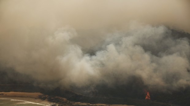 Fires burning near Wye River and Separation Creek on Christmas Day.