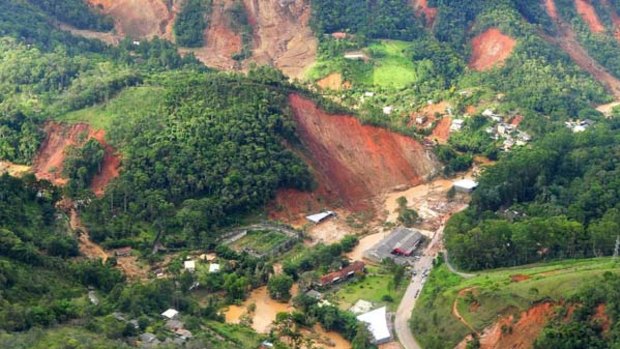 Landslides cause chaos in Teresopolis, 100 kilometres from Rio de Janeiro.