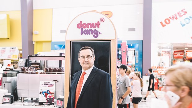 Retail Food Group founder and businessman Murray d'Almeida at a Donut King outlet in Queensland this week.