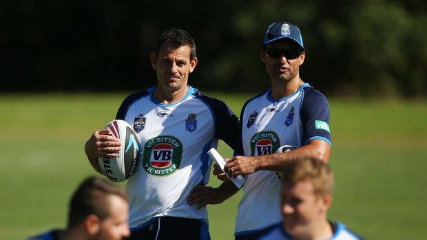 Wary of Queensland's tactics: NSW assistant Matt Parish and coach Laurie Daley.