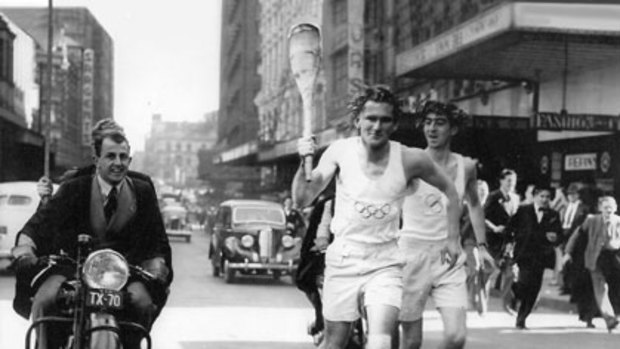 Storey fakes an Olympic torch relay in 1948