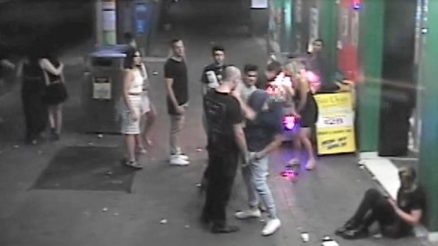 Police released footage of the one-punch attack in Civic in the aftermath of Canberra's New Year's Eve celebrations. 