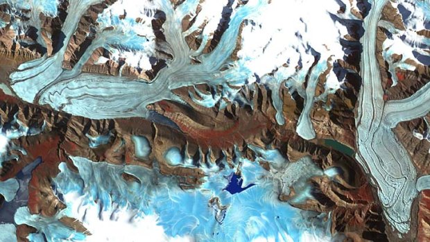 Chapman Glacier located on Ellesmere Island, Canada, is seen in this July 29, 2000 NASA satellite image .