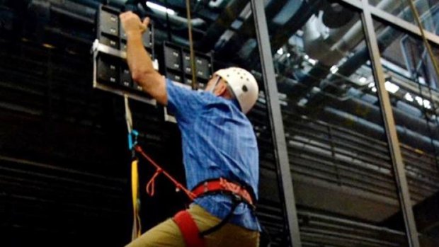 Spidey effect ... During testing, an operator climbed 7.4 metres vertically on a glass surface using no climbing equipment other than a pair of hand-held, gecko-inspired paddles. The climber wore, but did not require, the use of a safety belay.