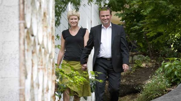Former Tasmanian premier David Bartlett with wife Larissa.